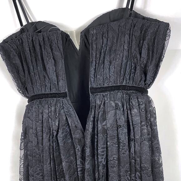SAU LEE Selena‎ Lace Dress Black Sleeveless Bustier Maxi Cocktail Sz 2 - Picture 13 of 14